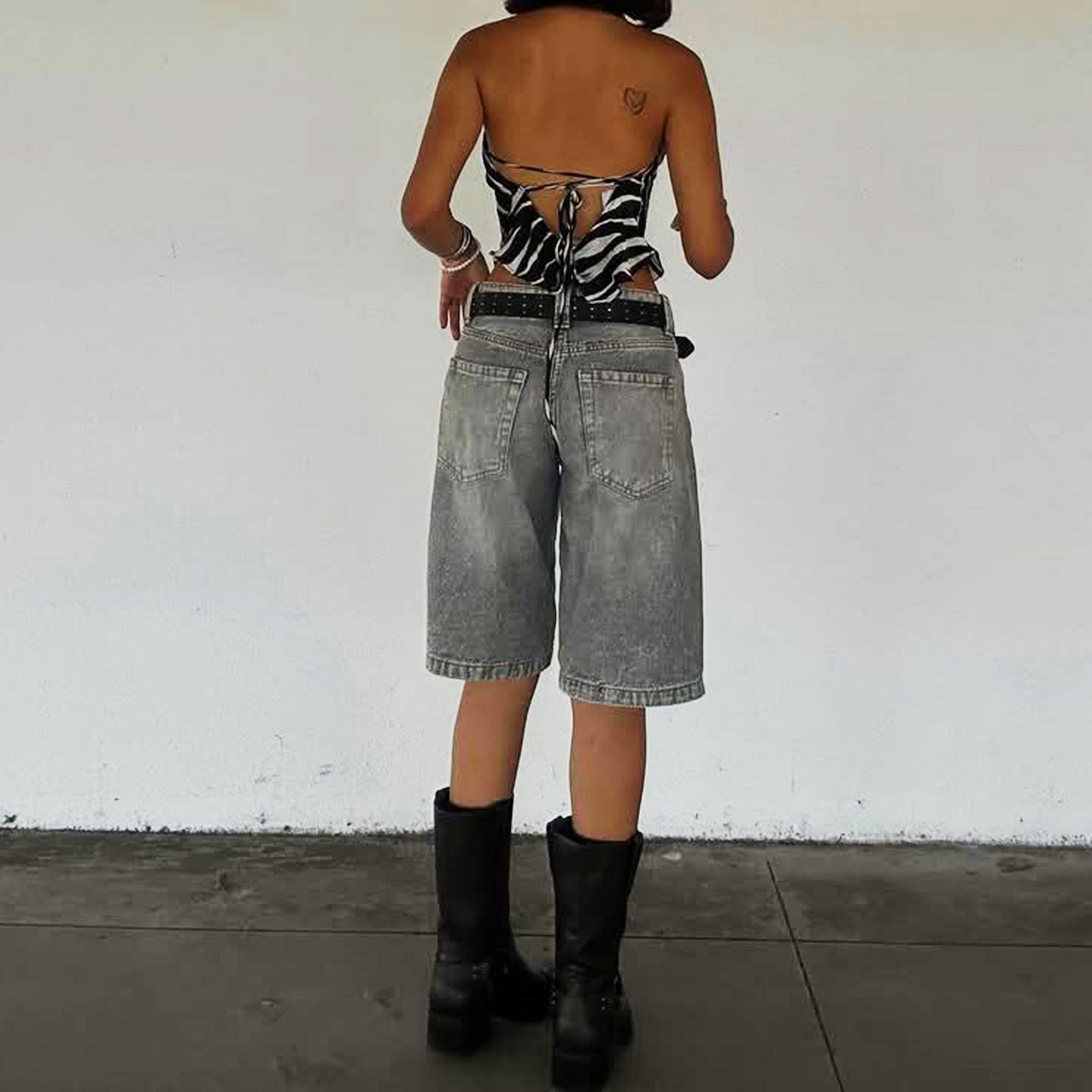 Damen Hochgeschnittene Denim-Shorts im modernen Stil