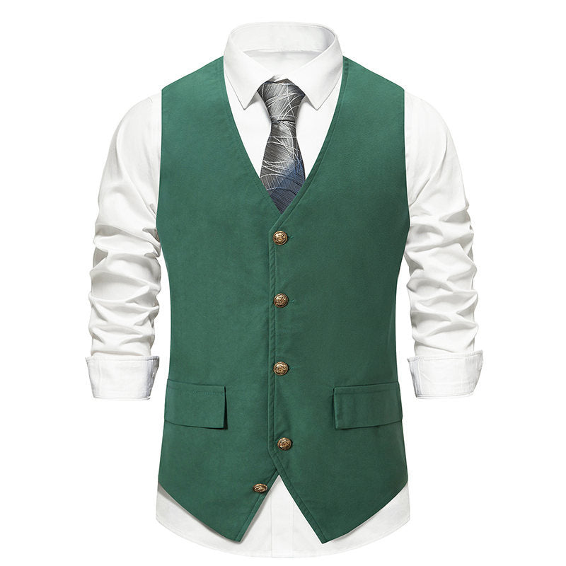 Herren elegante Anzugweste mit feinen Details und praktischen Taschen