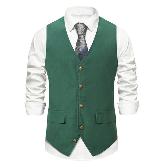 Herren elegante Anzugweste mit feinen Details und praktischen Taschen