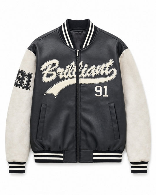 Herren Varsity-Bomberjacke im Letterman‑Stil mit Chenille‑Applikationen Shop Nory