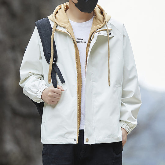 Herren Leichte Regenjacke mit verstellbarem Kapuzenkragen Shop Nory