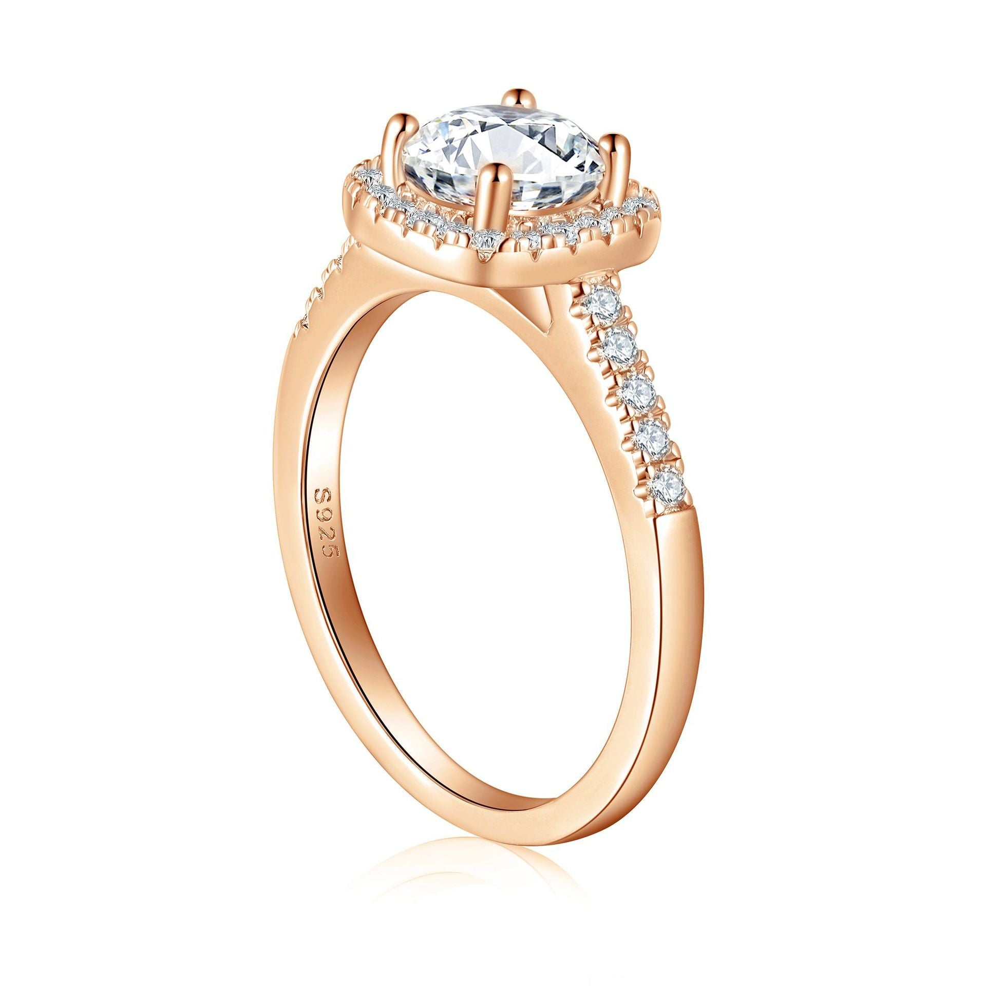Damen Verlobungsring mit filigranem Pavé-Besatz und strahlendem Hauptstein Shop Nory