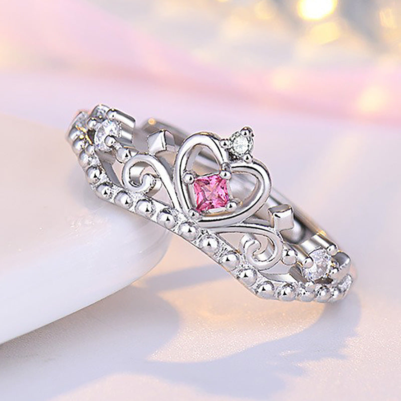 Damenring im Krönchen-Stil mit herzförmigem Zirkonia-Besatz Shop Nory