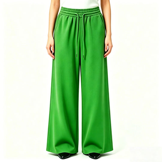 Damen nan weite High-Waist Loungehose mit elastischem Bund, Kordelzug und fließendem Jersey Shop Nory