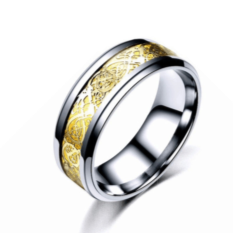 Herren Ring mit modernem, kunstvollem Muster aus hochwertigem Edelstahl Shop Nory