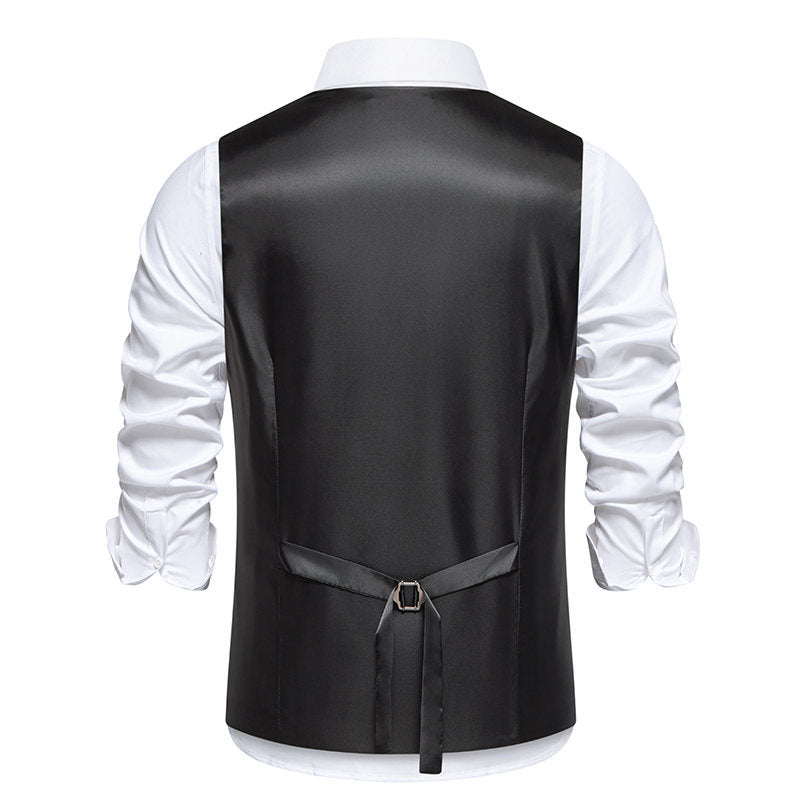Herren Taillierte Weste mit asymmetrischem Reißverschluss und V-Ausschnitt Shop Nory