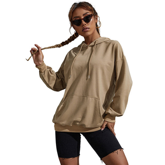 Damen Oversize-Kapuzenpullover mit Kängurutasche und elastischem Saum Shop Nory