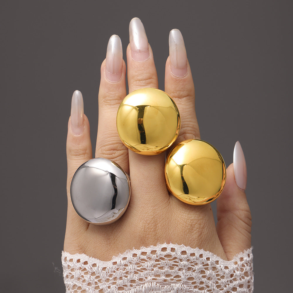 Damen Massiver Schmuckring aus hochwertigem Edelstahl mit glänzender Oberflächenbeschaffenheit Shop Nory