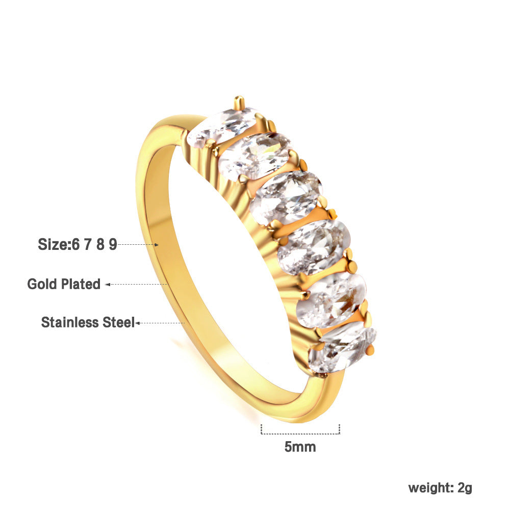 Damen Ring mit funkelndem Kristall und hochwertiger Goldbeschichtung Shop Nory
