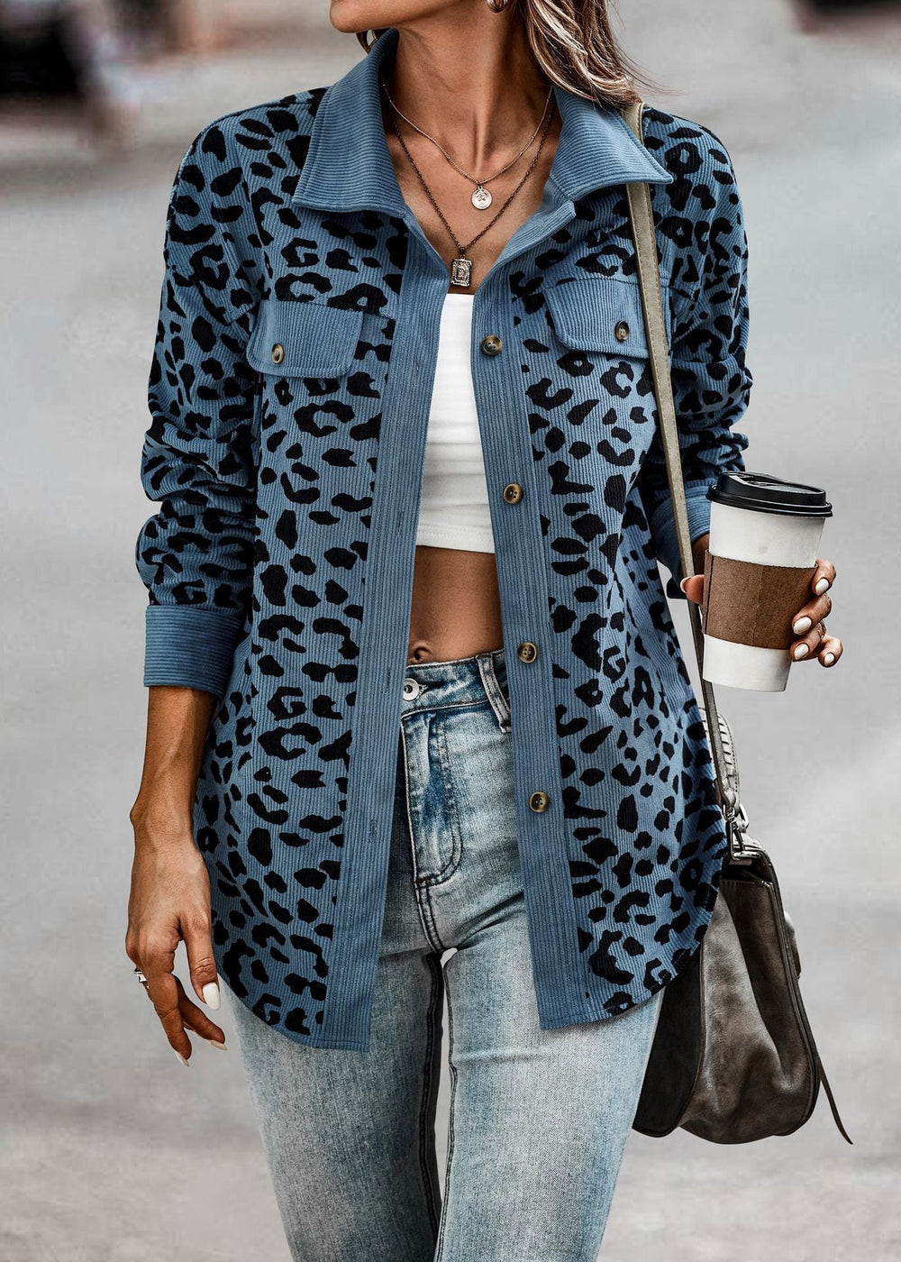Damen lässige und modische Karo-Jacke