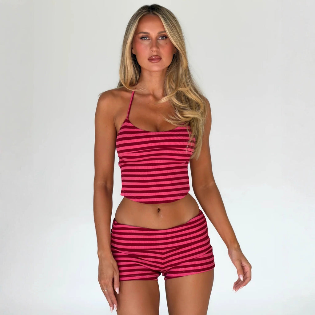 Damen Sportliche kurze Hose mit breitem Bund Shopnory