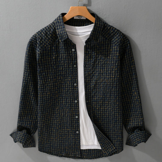 Damen Leichtes Crinkle-Karohemd im Overshirt‑Stil mit Aquarell-Check und relaxed Fit Shop Nory
