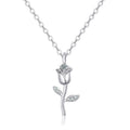 Damen Halskette mit kunstvollem Rosenanhänger und funkelnden Zirkonia-Elementen Shop Nory
