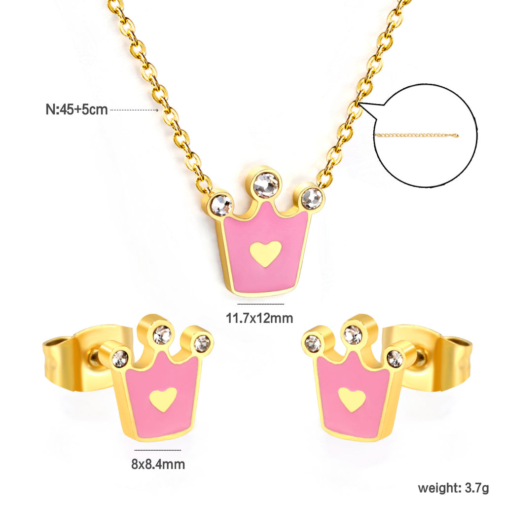 Damen Schmuckset mit Krone und funkelnden Zirkonia Shop Nory