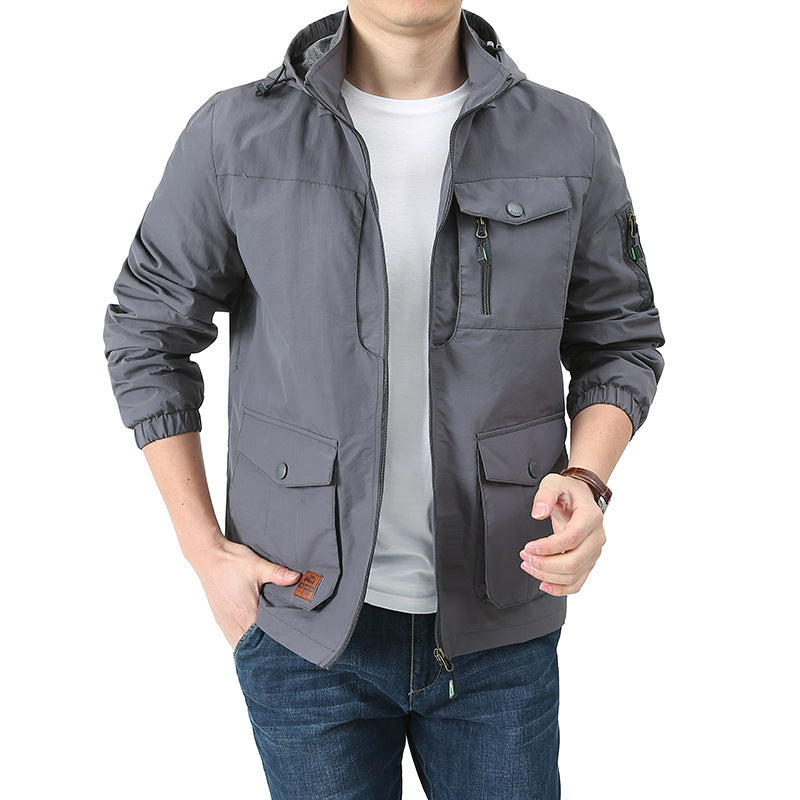 Herren Urban-Utility Fieldjacke mit Kapuze, Mehrfach‑Taschen und elastischen Bündchen Shop Nory