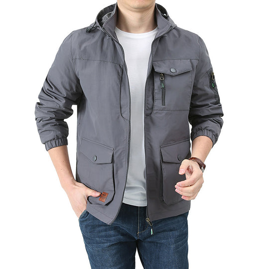 Herren Urban-Utility Fieldjacke mit Kapuze, Mehrfach‑Taschen und elastischen Bündchen Shop Nory