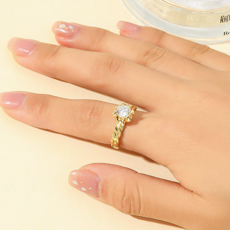 Damen eleganter Ring mit funkelndem Edelstein Shop Nory