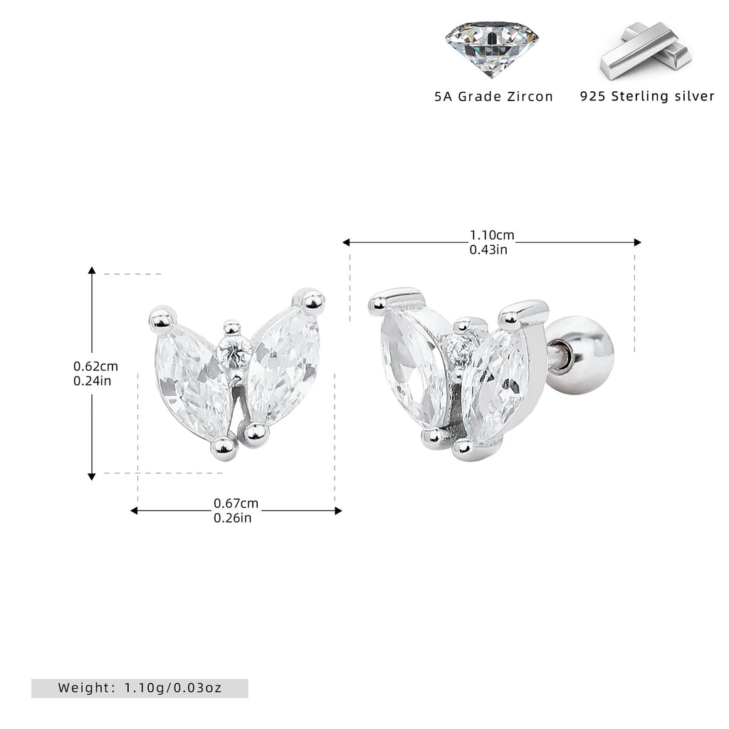 Damen Ohrstecker mit hochwertigem Zirkon in Schmetterlingsform Shop Nory