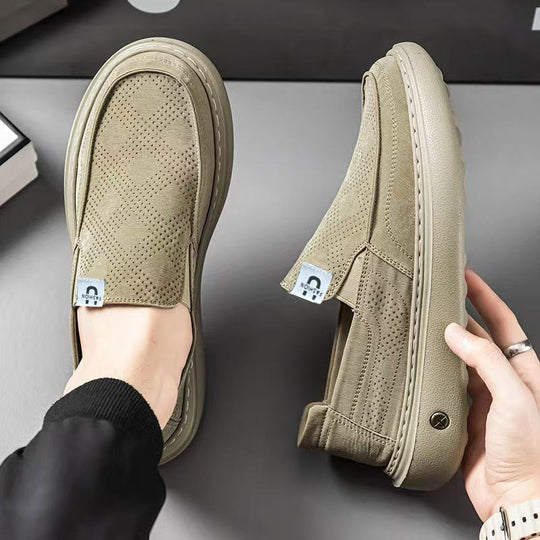 Herren Slip-On Plateau-Sneaker mit perforiertem Veloursleder und gepolstertem Komfortfußbett Shop Nory