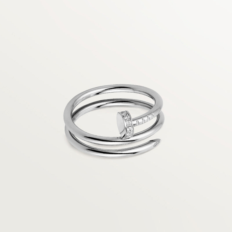 Damenring mit modernem geschwungenem Design und Zirkonia-Besatz Shop Nory