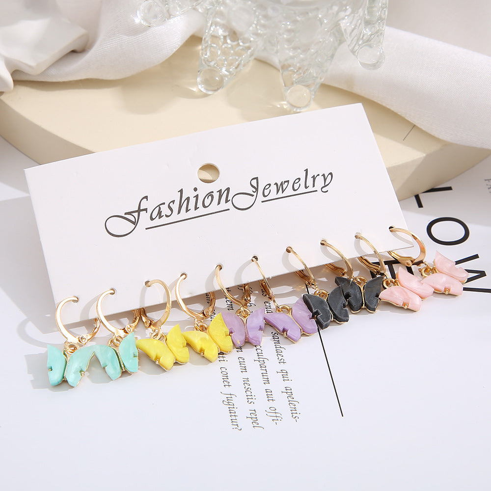 Damen Ohrschmuck Set mit verspielten Schmetterlingsanhängern Shop Nory
