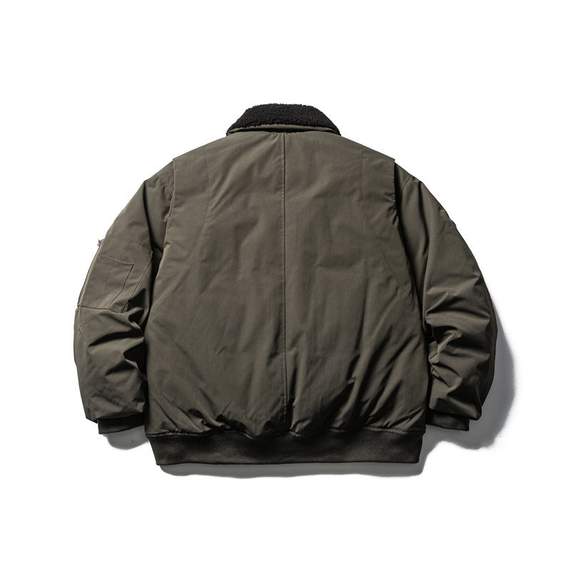 Herren Kurzparka-Bomber mit Sherpa-Kragen, gefütterte Utility-Jacke Shop Nory