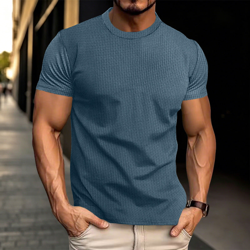 Herren Strukturiertes Kurzarm-T-Shirt aus Feinstrick Shop Nory
