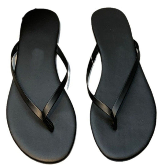 Damen stilvolle Flip-Flops mit glänzendem Riemendesign