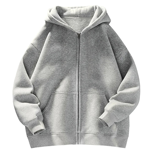 Unisex Oversize-Kapuzenjacke mit durchgehendem Reißverschluss, Teddyfutter und Känguru-Taschen Shop Nory