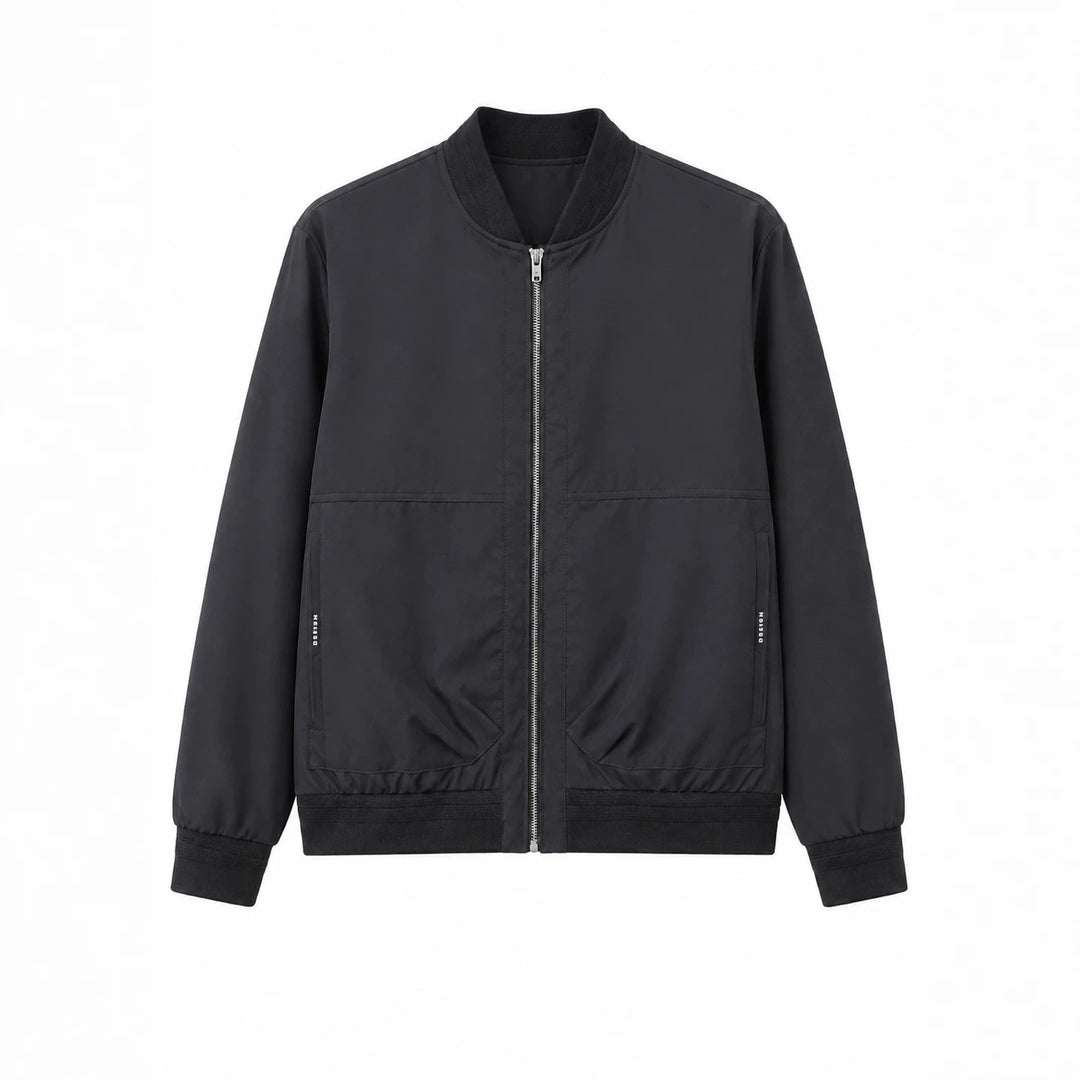 Herren Urbaner leichter Bomber mit durchgehendem Reißverschluss und Rippbündchen Shop Nory