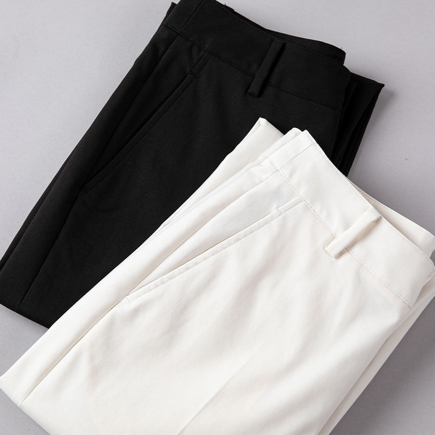 Damen Hochtaillierte gerade geschnittene Chino-Hose mit Bügelfalte Shop Nory