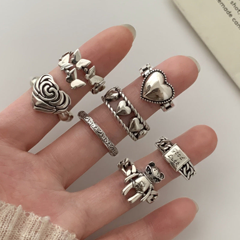 Damenring mit künstlerischem Herzdesign und filigraner Struktur Shop Nory