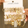 Damen Ohrstecker-Set mit verschiedenen eleganten Designs und Perlenelementen Shop Nory