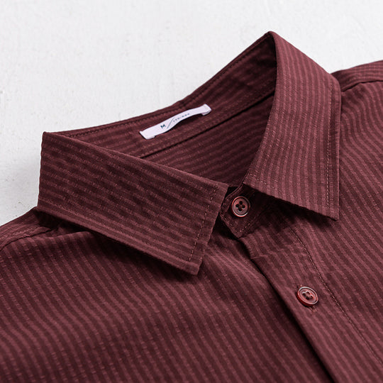 Herren Struktur-Overshirt aus atmungsaktivem Baumwollmix mit feinem Streifenrelief und Brusttasche Shop Nory