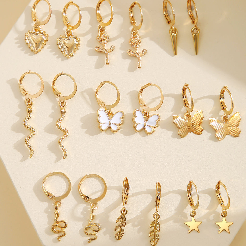 Damen Ohrringe Set mit einzigartigen Anhängern und kreativen Designs Shop Nory