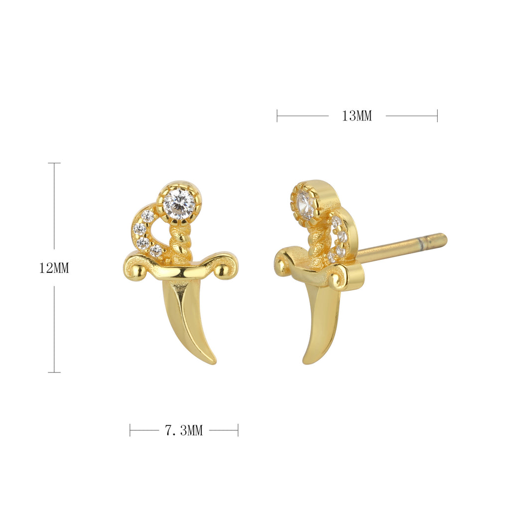 Damen Ohrstecker im eleganten Dolchdesign mit funkelnden Zirkonia Shop Nory