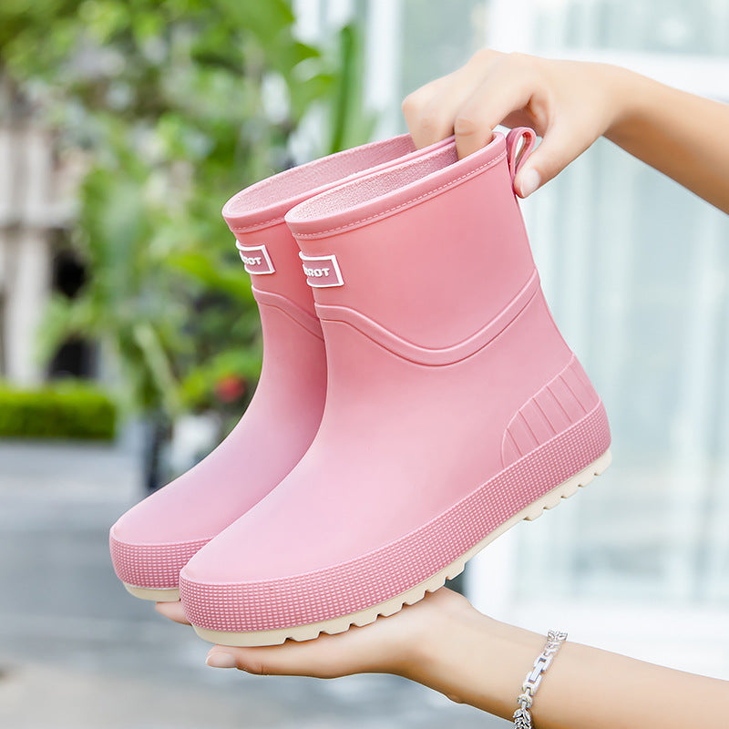 Damen Wasserdichte Kurz-Gummistiefel mit rutschfester Profilsohle und komfortabler Innensohle Shop Nory