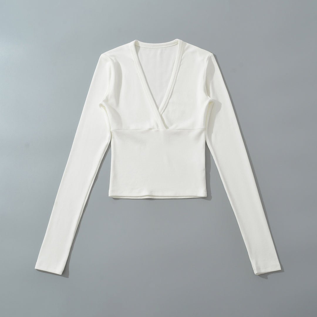Damen Wickelshirt mit V-Ausschnitt und taillierter Teilungsnaht Shop Nory