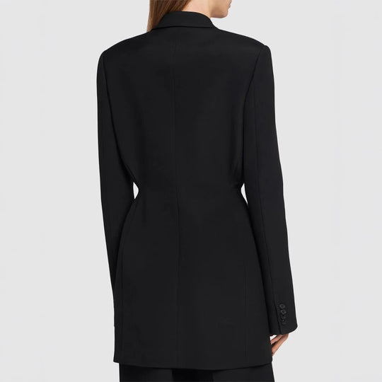 Damen Einreihiger Longblazer mit taillierter Silhouette und weiter Palazzohose Shop Nory
