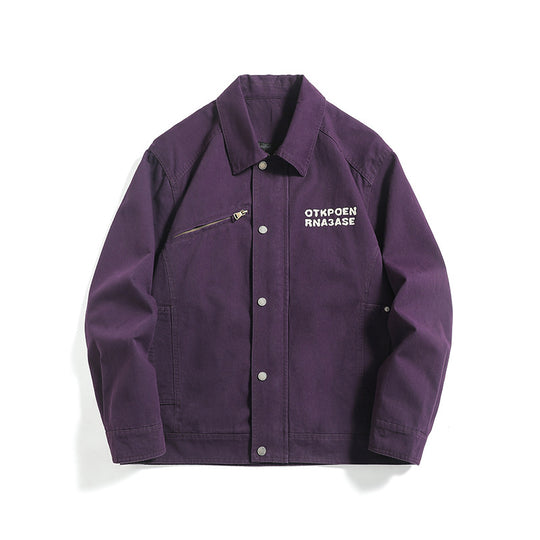 Unisex Kurzblouson im Workwear-Look mit diagonaler Reißverschluss-Brusttasche Shop Nory