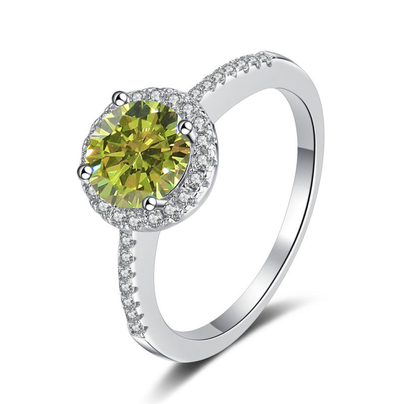 Damen Verlobungsring mit strahlendem gelbem Zirkon und funkelndem Design Shop Nory