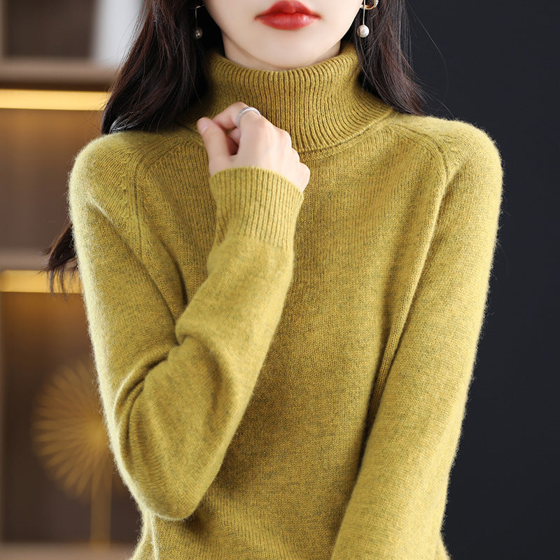 Damen Weicher Hochkragen-Pullover aus flauschigem Wollmix mit Raglanärmeln Shop Nory