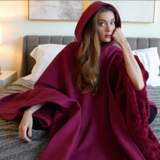 Unisex nan Kapuzen-Poncho Kuscheldecke mit weichem Futter und großzügigem Oversize-Schnitt Shop Nory
