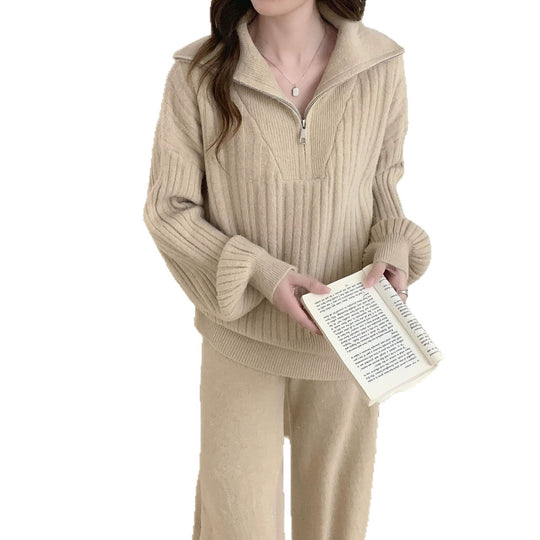 Damen Modischer Pullover mit Reißverschluss Shop Nory