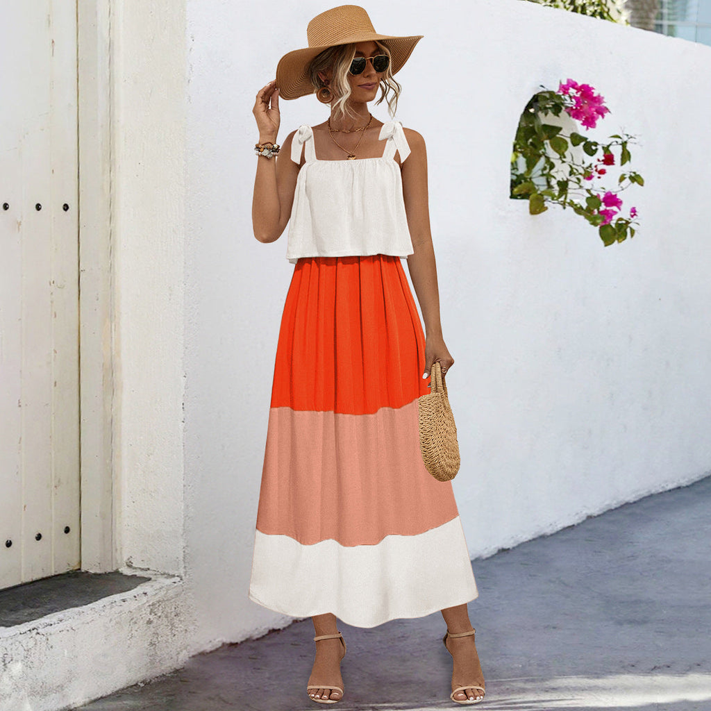 Damen Sommerliches Maxikleid mit verspieltem Bandeau-Oberteil und fließendem Rock
