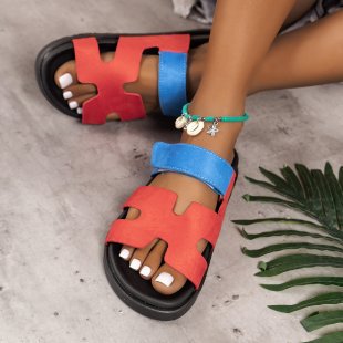 Damen Bequeme Zehentrenner-Sandalen mit breiten Riemen und rutschfester Sohle Shopnory