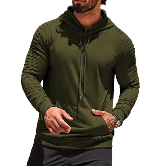 Herren Kapuzenpullover figurbetonter Schnitt mit gerafften Schulterbahnen und Kängurutasche Shop Nory