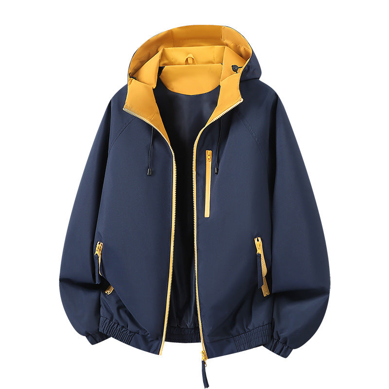 Damen Leichte Kapuzen‑Shelljacke im Urban‑Look mit kontrastfarbenem Futter, Reißverschlusstaschen und elastischem Bund Shop Nory