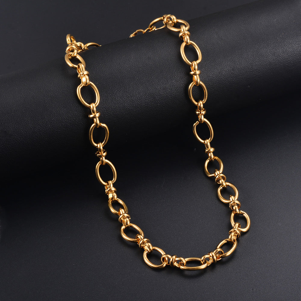 Damen elegante Kette mit ovalen Gliedern Shop Nory