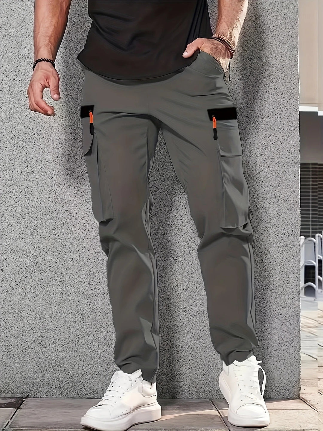 Herren Tapered Cargojogginghose mit elastischem Bund, Tunnelzug & Multifachtaschen Shop Nory
